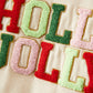 Christmas Letter Applique Top + Flared Pants Outfit Set