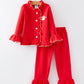 Christmas Red Girls Embroidered Pajamas