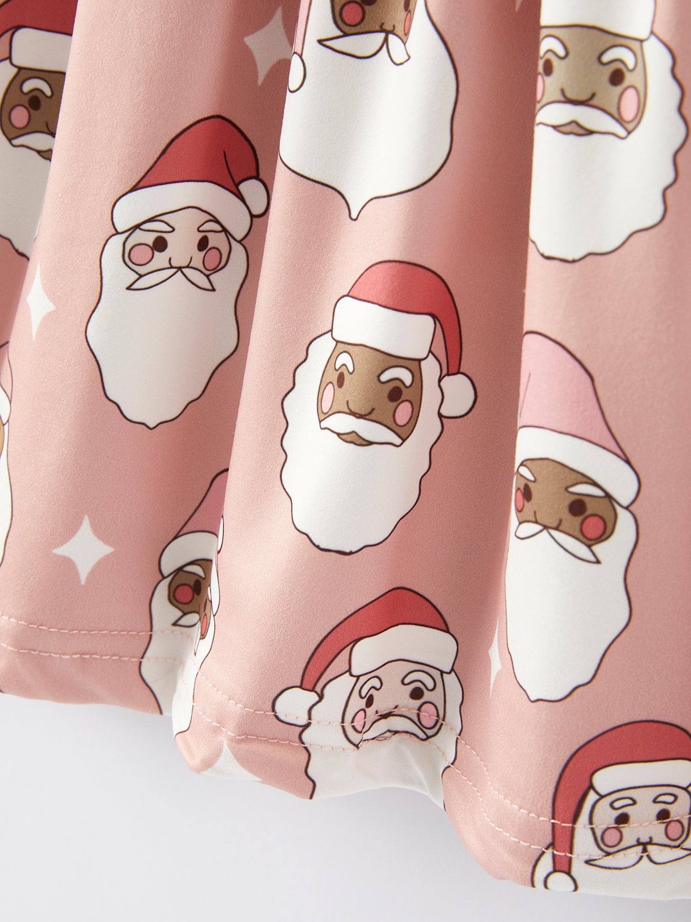 Girls Christmas Santa Print Stripe Dress 2-piece Set