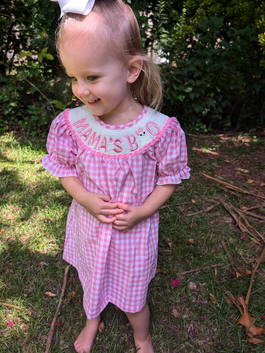 RTS Smocked Mama's Boo Dress