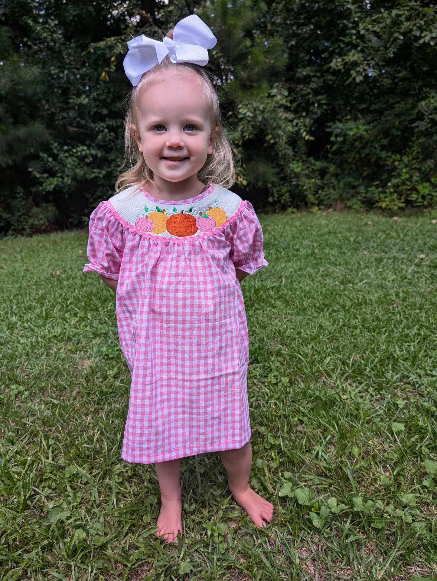 RTS Smocked Pumpkin Dress