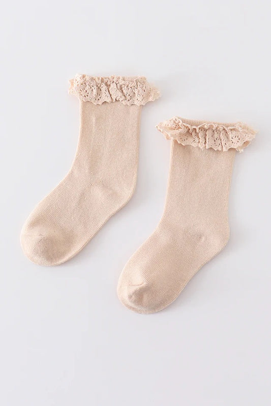 RTS Beige Ruffle Socks