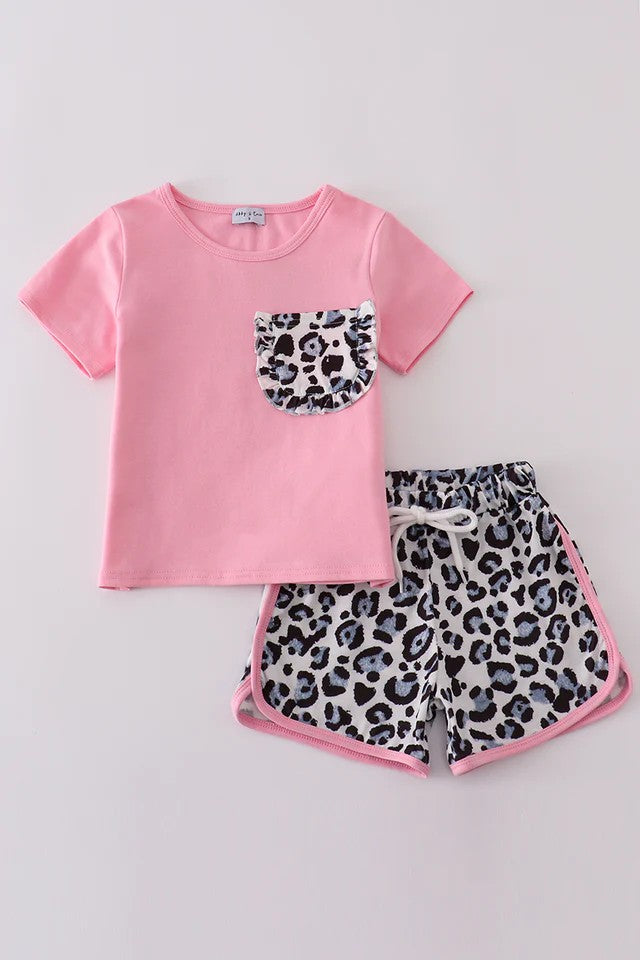 RTS Pink Leopard Shorts Set