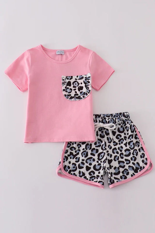 RTS Pink Leopard Shorts Set