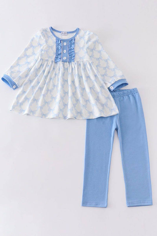 RTS Blue Coquette Pants Set