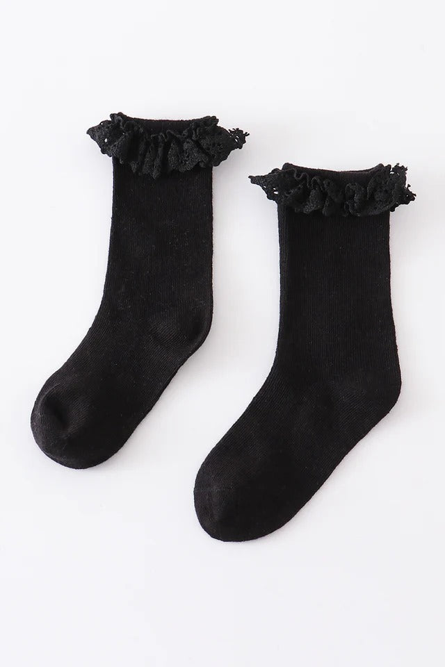 RTS Black Ruffle Socks