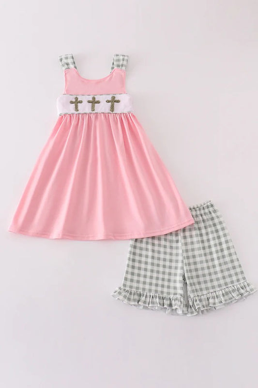 RTS French Knot Cross Shorts Set