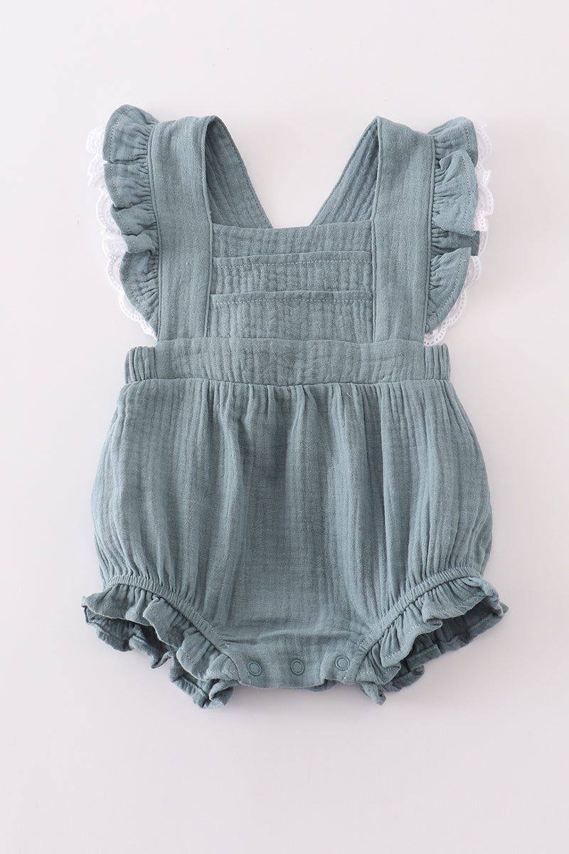 RTS Blue Muslin Ruffle Bubble