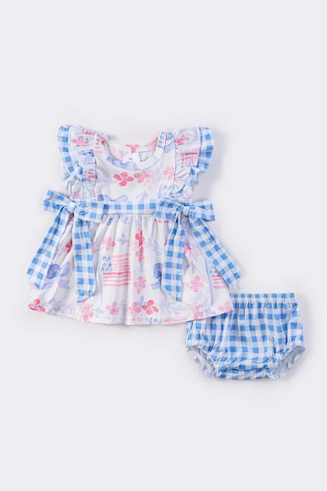 RTS Patriotic Gingham Bummie Set