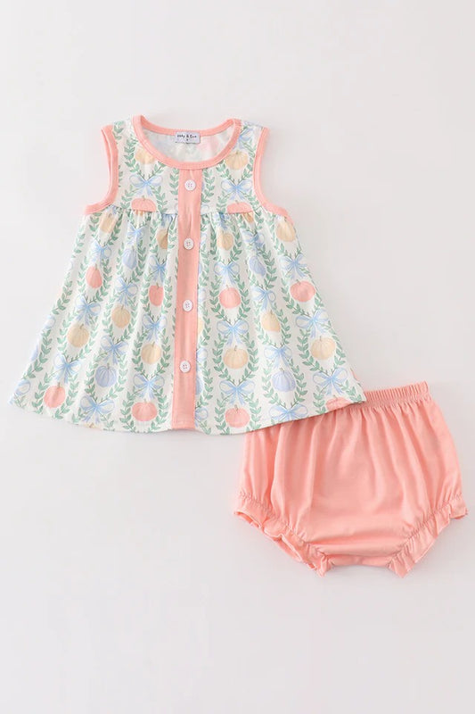 RTS Coral Pumpkin Bummie Set