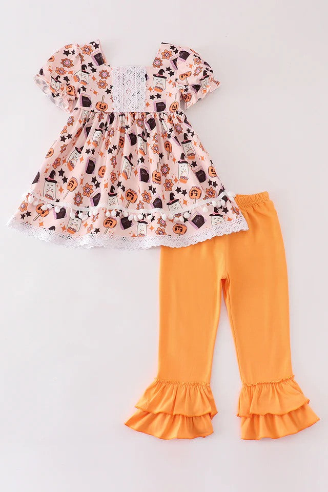 RTS Pink Halloween Pants Set