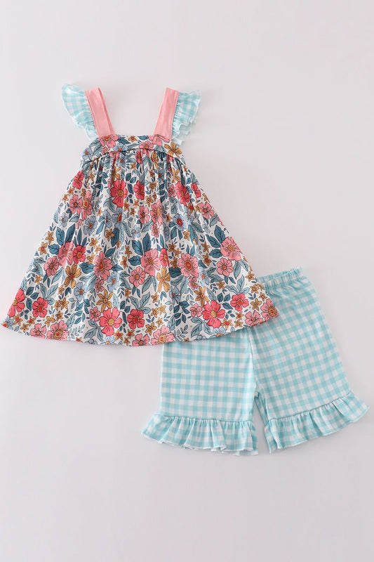RTS Floral & Blue Gingham Shorts