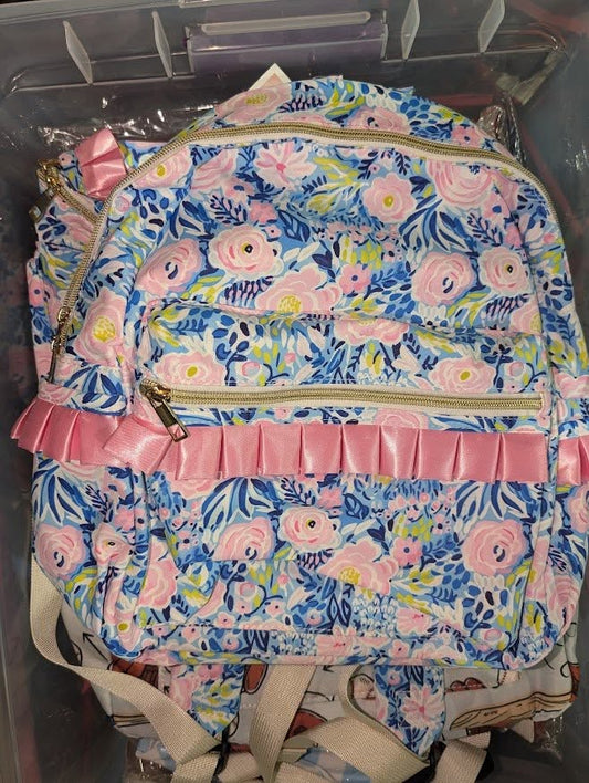 Blue Floral Backpack