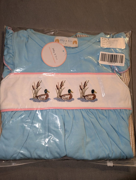 Duck Embroidered Pants Set