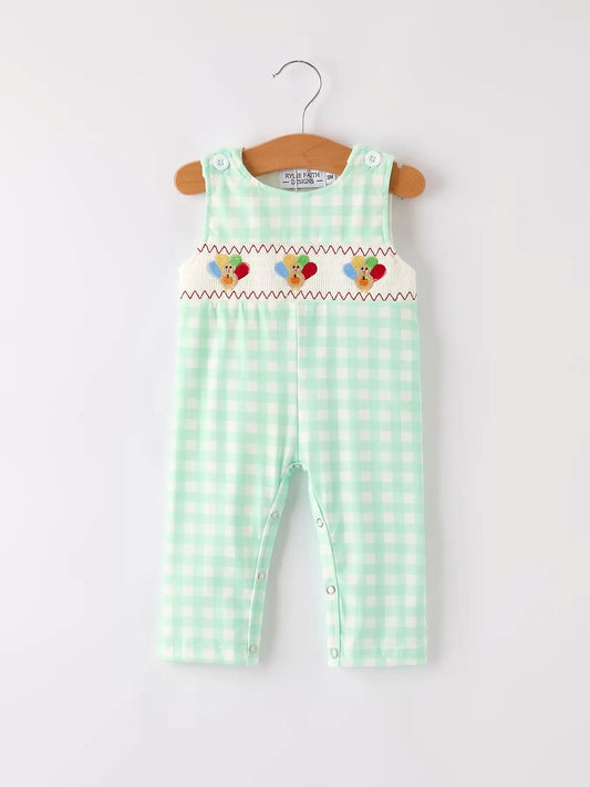 RTS Green Gingham Smocked Turkey Sets