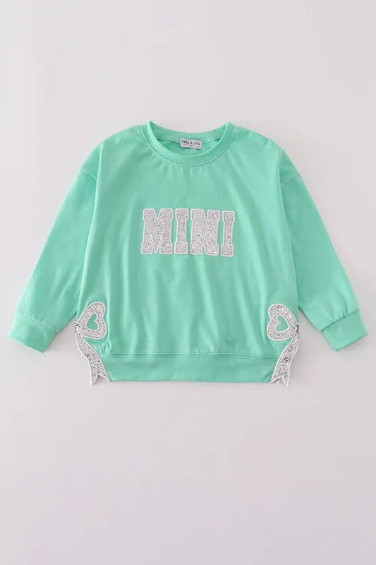 RTS Mint Mini Sequin Pullover