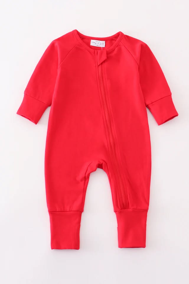 RTS White & Red Zip Rompers