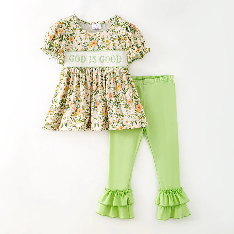 RTS Floral God is Good Pants Set