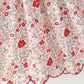 Christmas Red Floral Girls Dress Candy Cane Bow Embroidery Dress