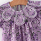 Floral Girls Outfit Set Purple Puff Sleeve Top Bloomers Set