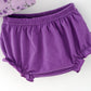 Floral Girls Outfit Set Purple Puff Sleeve Top Bloomers Set