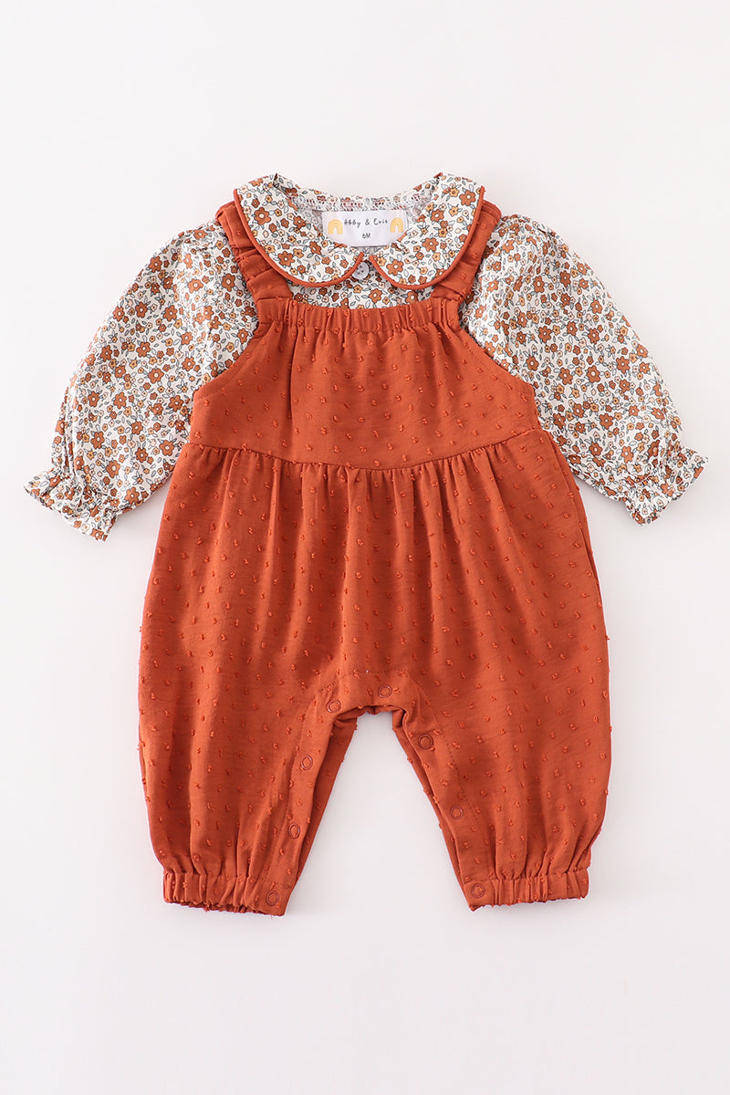 Terracotta Floral Romper