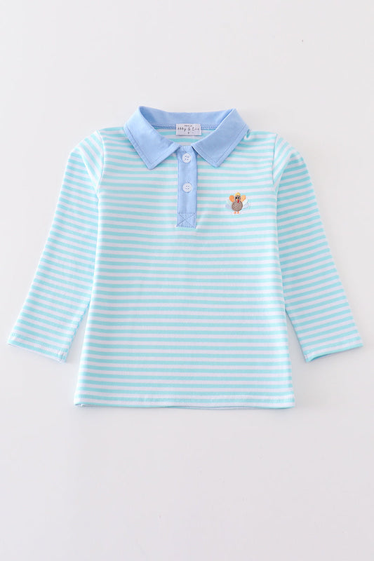 Blue Stripe Turkey Long Sleeve Shirt