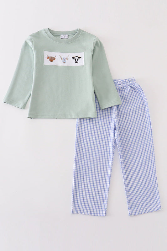 Green Cow Pants Set