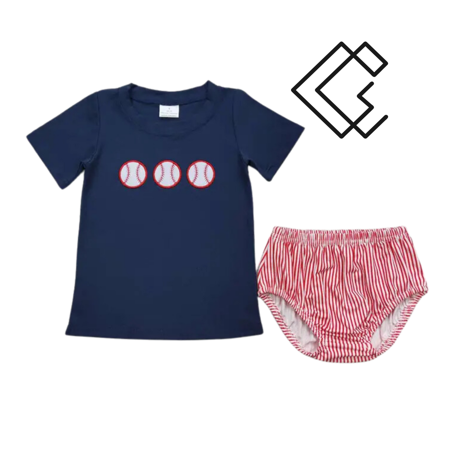 Blue and Red Plaid Baseball Sets