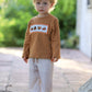 Thanksgiving Boys Embroidered Shirt Gingham Pants Set Fall Outfit