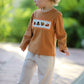 Thanksgiving Boys Embroidered Shirt Gingham Pants Set Fall Outfit
