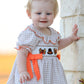 Thanksgiving Smocked Girls Dress Bloomer Set Turkey Embroidery