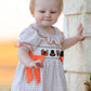 Thanksgiving Smocked Girls Dress Bloomer Set Turkey Embroidery