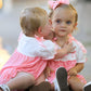 Fall Pink Ballet Embroidery Bow Bubble Romper