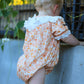 Thanksgiving Turkey Floral Lace Bubble Girls Romper