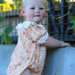 Thanksgiving Turkey Floral Lace Bubble Girls Romper