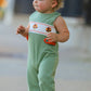 Fall Thanksgiving Chicken Smock Embroidered Green Boys Romper