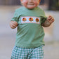 Fall Thanksgiving Turkey Smock Embroidered Green Plaid Boys 'Set