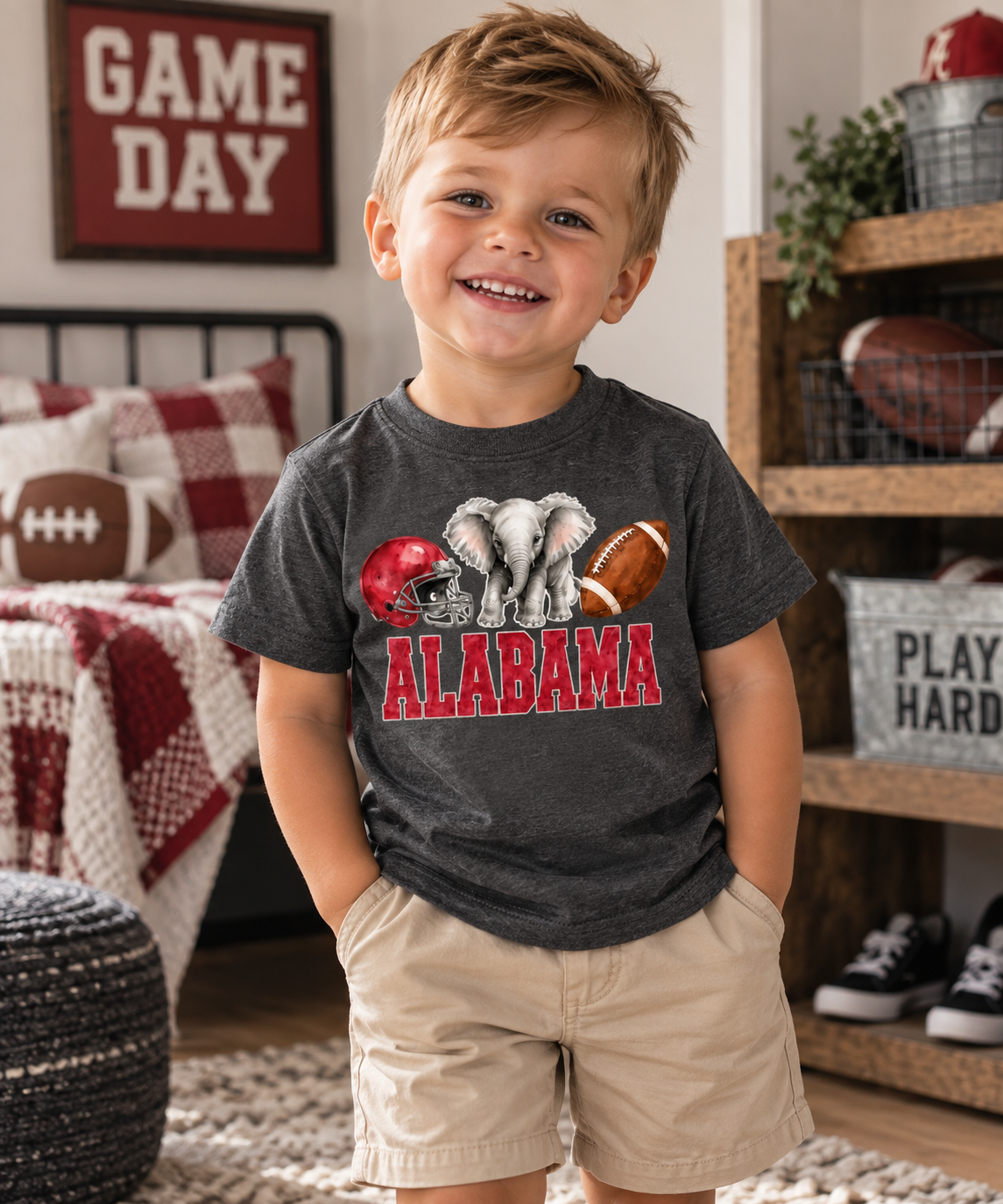 Alabama Game Day Shirt - Watercolor Classic Elephant Infant Tee
