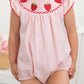 Baby Girls Strawberry Plaid Smocked Romper