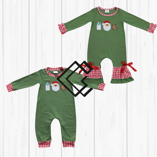 Green Santa Milk & Cookies Matching Sibling Sets