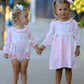 Fall Pink Plaid Ruffle Ballet Shoe Embroidery Long Sleeve Romper
