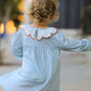 Halloween Thanksgiving Pumpkin Embroidery Girls Dress Peter Pan Collar