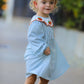 Halloween Thanksgiving Pumpkin Embroidery Girls Dress Peter Pan Collar