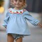 Halloween Thanksgiving Embroidered Pumpkin Girls Bloomer Set