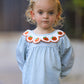 Halloween Thanksgiving Embroidered Pumpkin Girls Bloomer Set