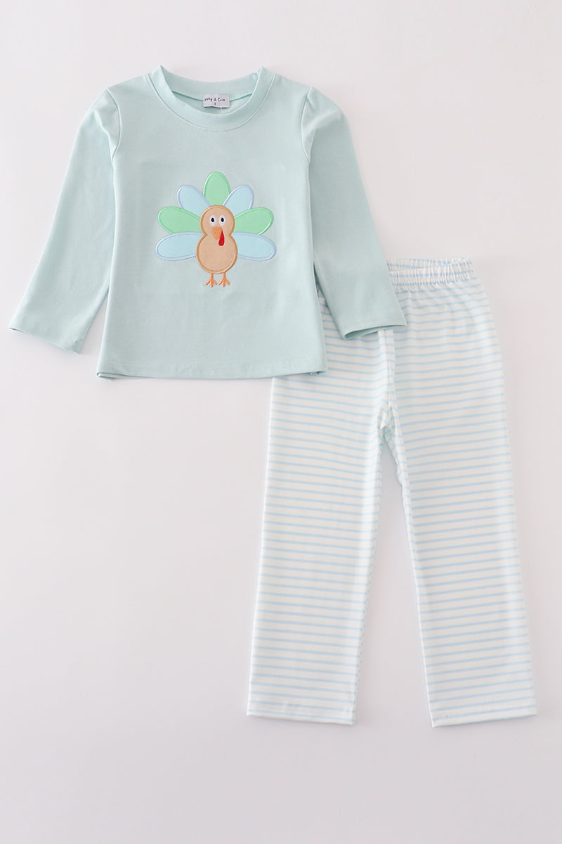 Blue Stripe Turkey Pants Set