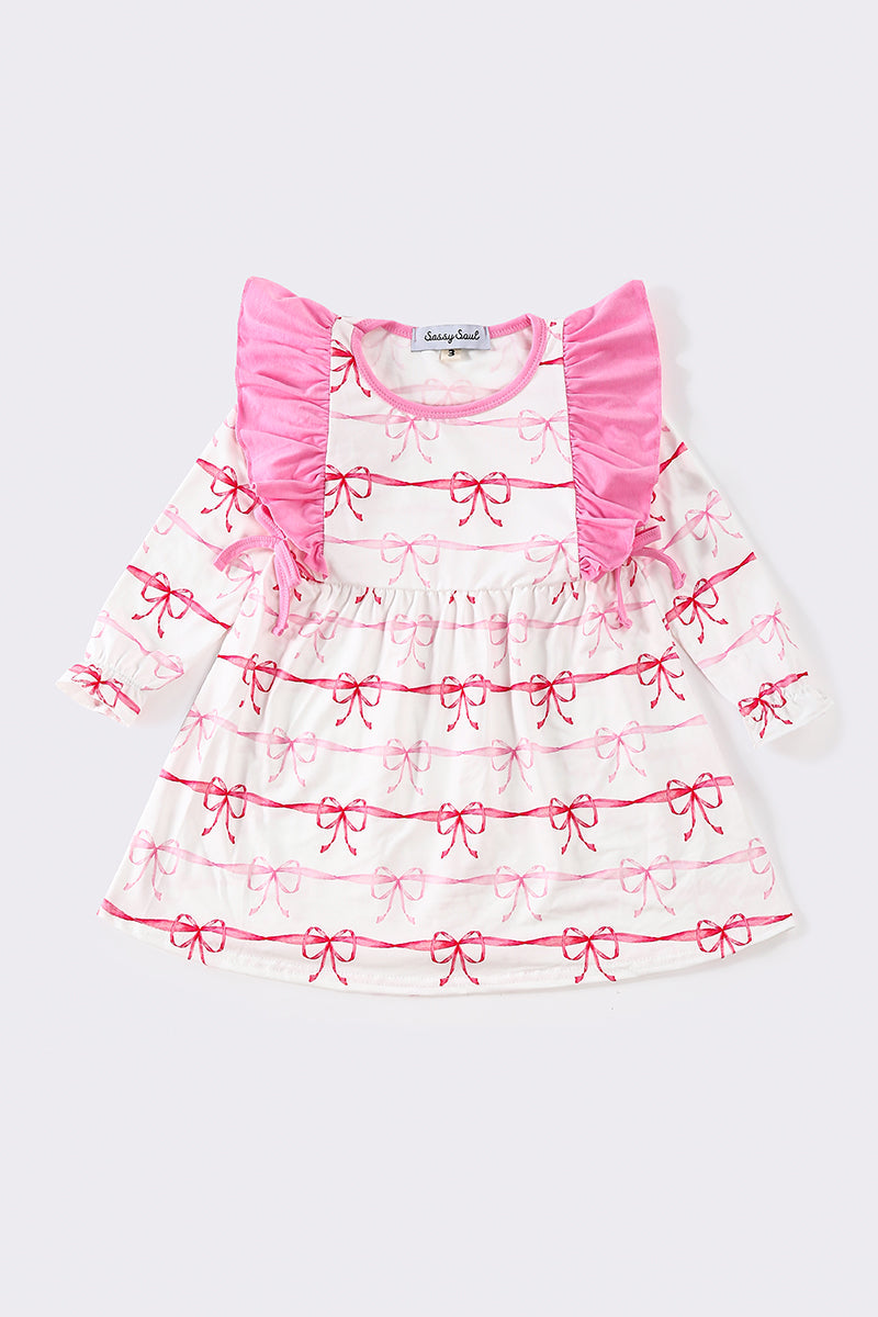 Pink Stripe Bow Dress