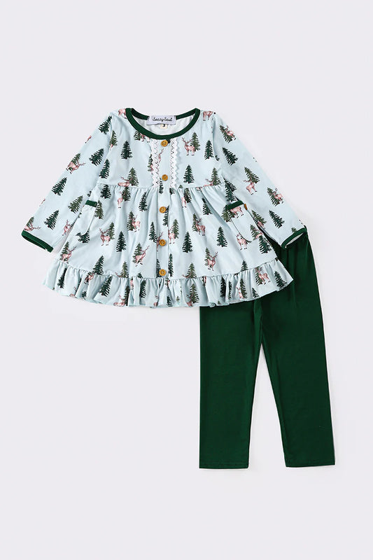 Forest Christmas Pants Set