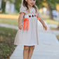 Thanksgiving Smocked Girls Dress Turkey Pumpkin Pie Embroidery